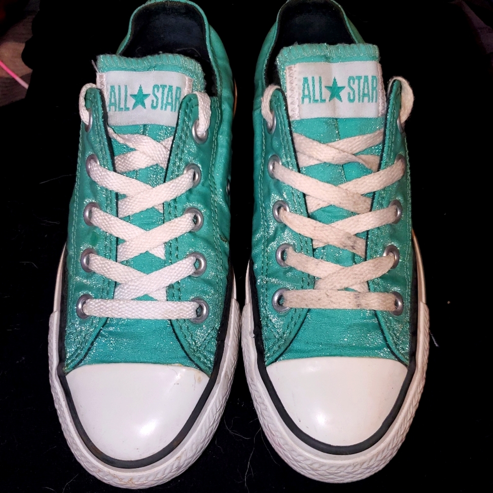 Teal Metallic Converse Size 5